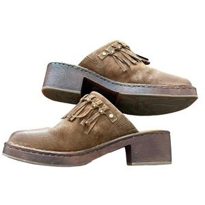 Born Harmony Brown Mules Size 10